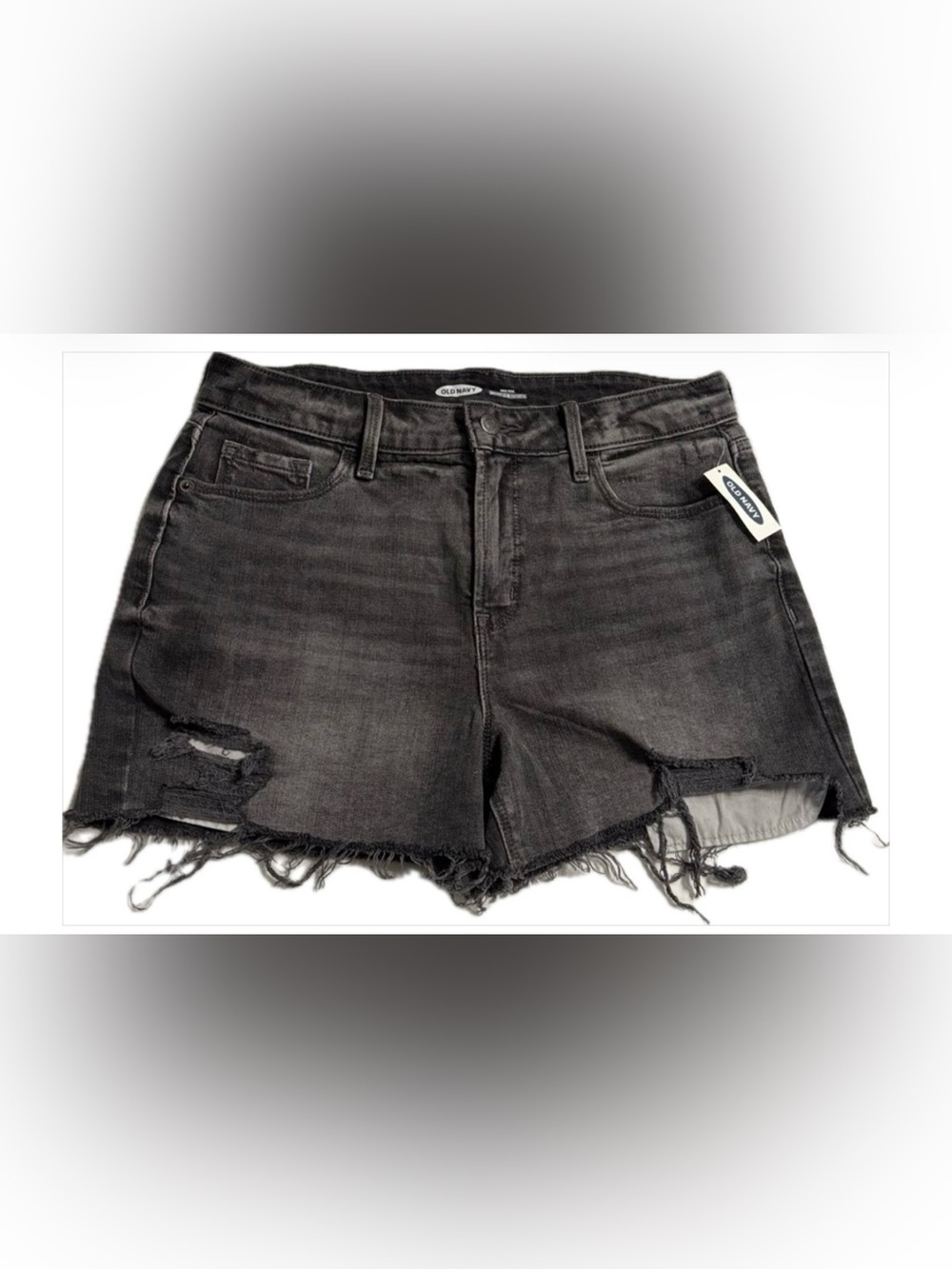 Old Navy Black Distressed Cutoff Denim Shorts. NWT